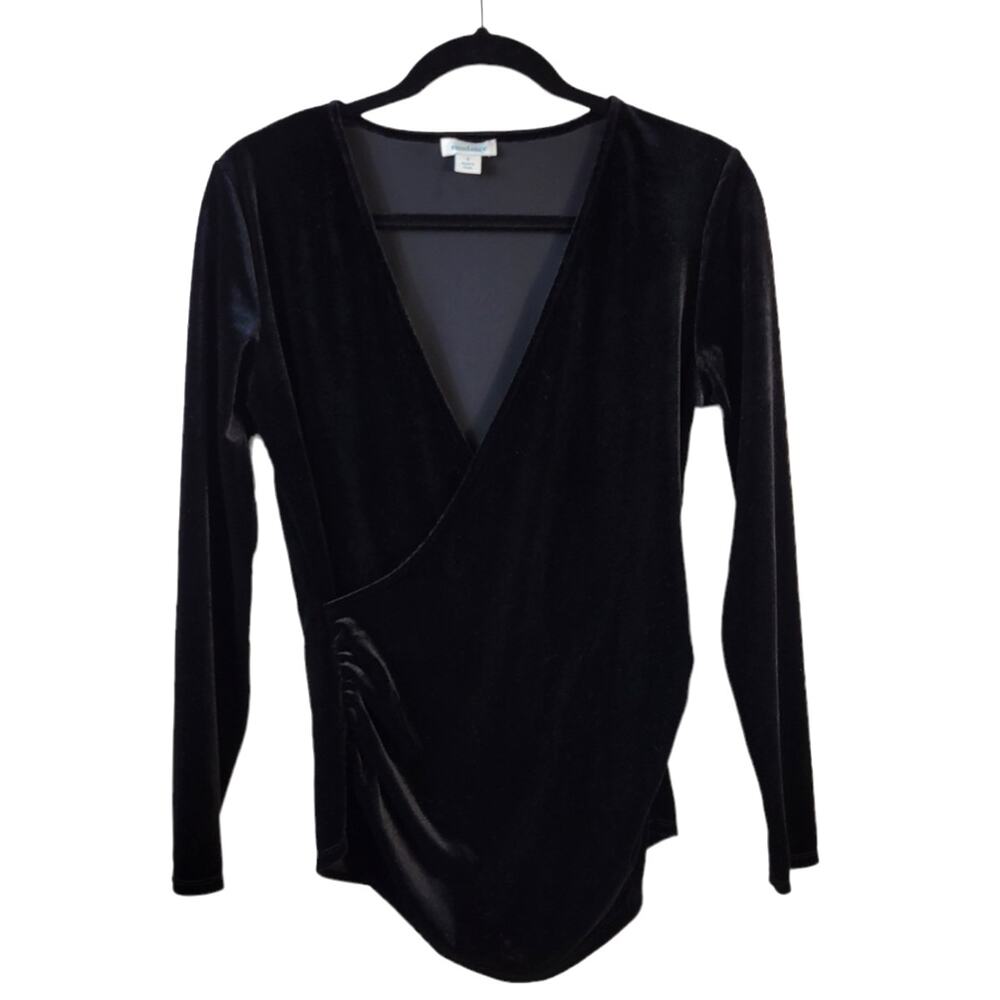 Sundance Morgan Top Women's S Black Velvet Surplice Dark Romantic Feminine Boho
